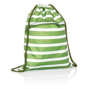Thirty One Cinch Sac in Green Cabana Stripe